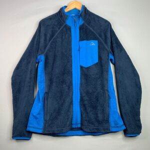 LLBean Women's XL REG Fleece Jacket Full Zip Blue Gray Outdoor Activewear